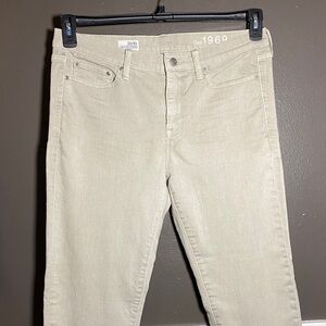 GAP 1969 Light Grayish Tan Straight Stretch Jeans